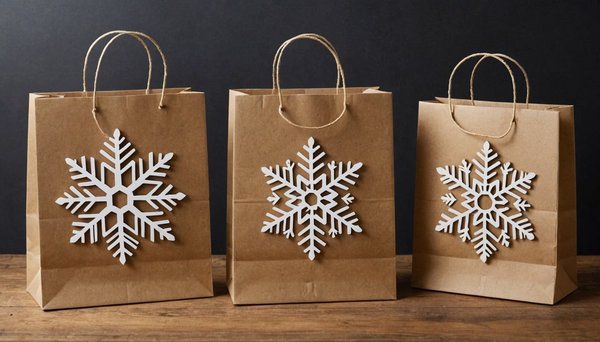 Pochettes cadeaux en carton avec motifs flocons : charme unique